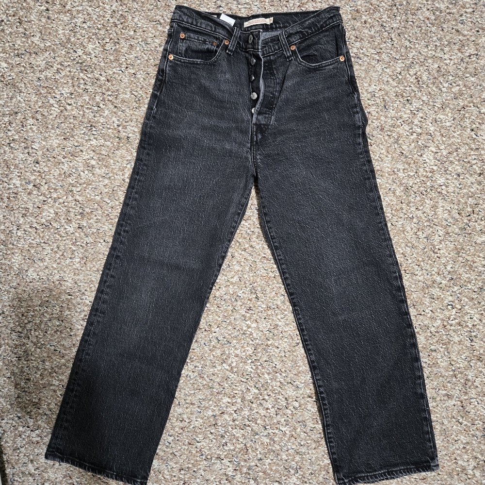 Levis Ribcage Black Jeans